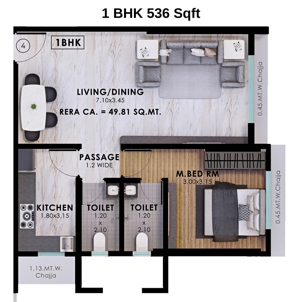 Nandivardhan-Fortuna-Blue-Floor-Plan-1-BHK-536-Sqft